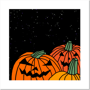 Spooky Pumpkins Late Night Halloween Horror Posters and Art